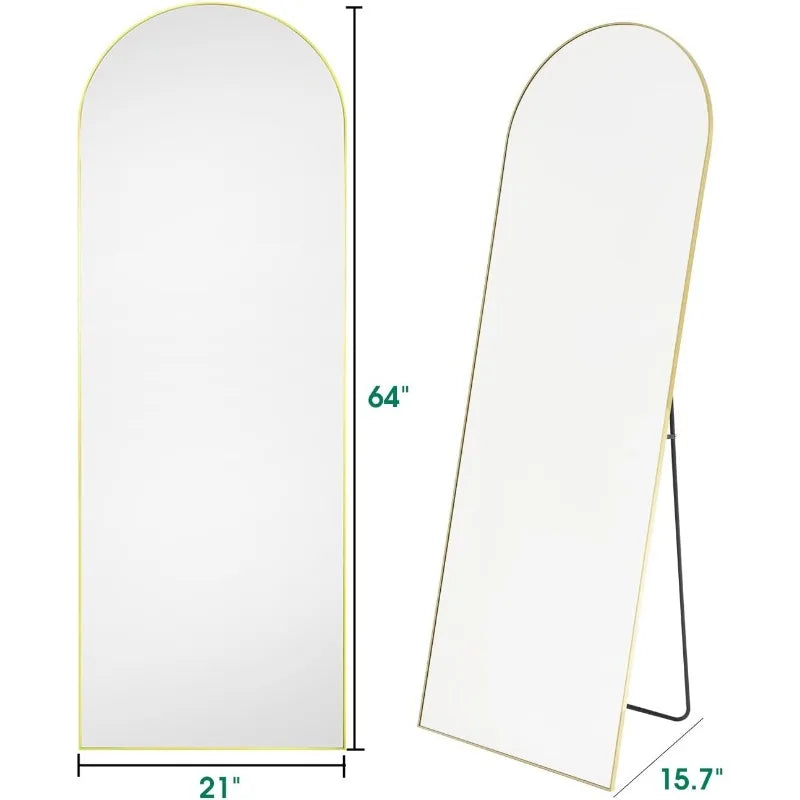 Full Length Mirror, Floor Mirror, 21"×64" Arched Full Length Mirror with Stand, Full Body Mirror, Standing Mirror