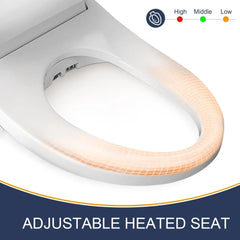 Bidet Toilet Seat, Electric Smart Heated Seat with Slow Closes, Vortex Wash, Warm Dryer, Rear and Front Wash, Warm Water