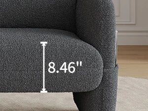 Accent Chair, Oversized Sherpa Lamb Fabric Armchair Big Comfy Upholstered Armed Chair Single Sofa Chair with Waist Pillow