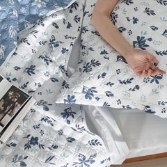 Bedsure Floral Quilt Set Queen - Reversible Blue & White Quilt Bedding Set, Daisy Design Bedspread