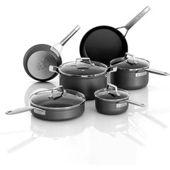 10-Piece Pots and Pans Set non stick, Cookware Sets for building a starter kitchen or refreshing, Even Heating, Easy Clean-Up,