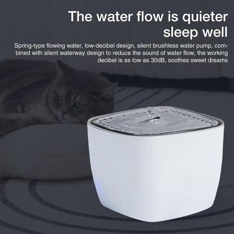 Cat Fountain Anti-Dry Pet Water Fountain 2.5L Dog Water Dispenser Automatic Pet Water Fountain With Smart LED Light Ultra Quiet