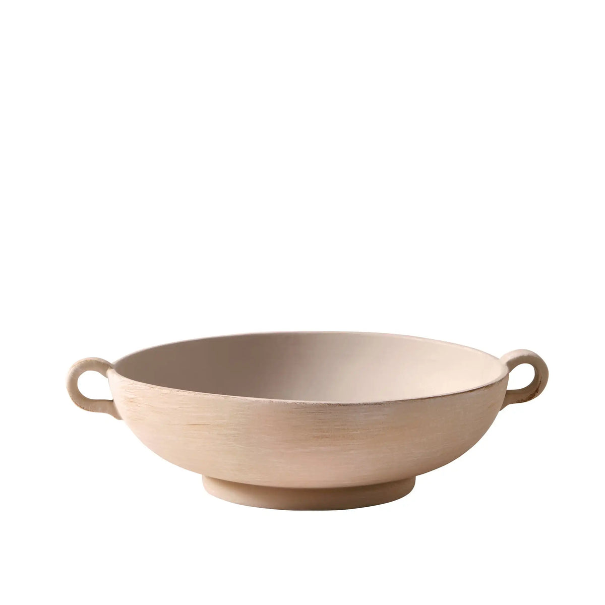 9.75" Ceramic Low Stone Distressed Bowl Taupe 12" X 9.75" X 3.37" Ceramic Decorative Bowl Indoor Use Only