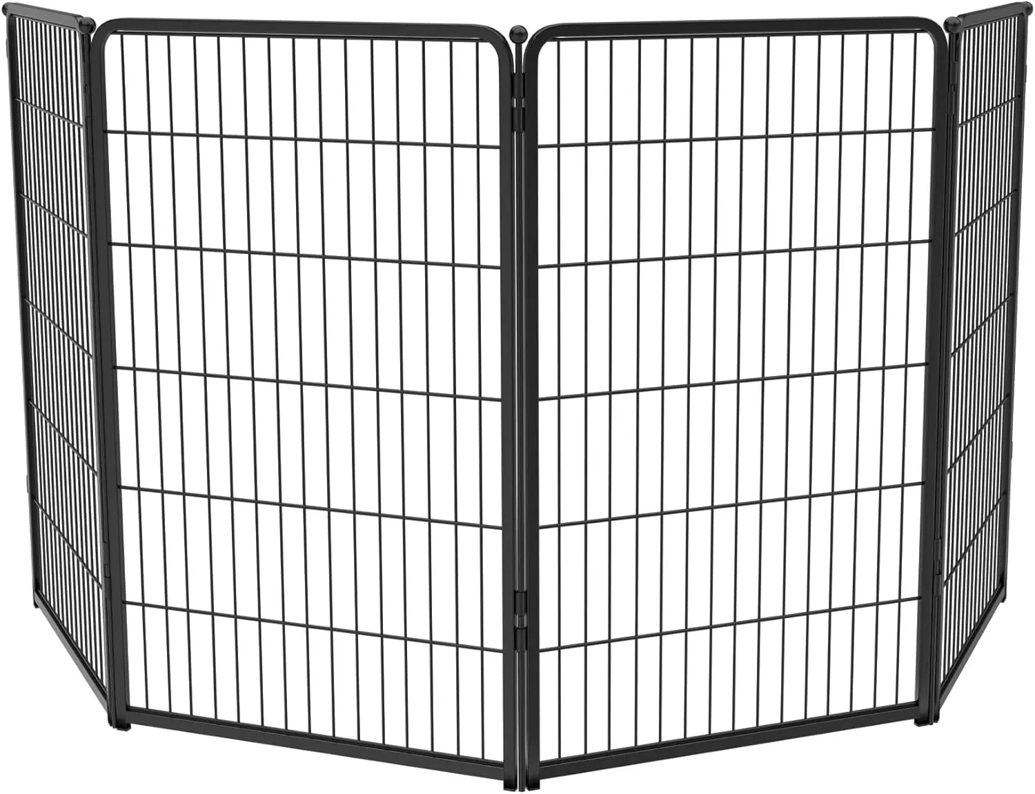 Dog Playpen Designed for Indoor Use, 40" Height for Large Dogs, Black Patented, Heavy Duty Metal Portable Dog Pens Fences