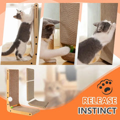 L Shape Cat Scratcher, 23.6 Inch Cat Scratchers for Indoor Cats, Protecting Furniture Cat Scratch Pad, Cardboard Cat Scratching