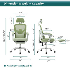 JHK Ergonomic Reclining High Back Mesh Office Chair Computer Desk Swivel Rolling Home Task Chair with Lumbar Support Pillow