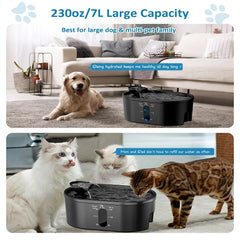 Cat Water Fountain Autom Loop Filtering Drinker Dog Water Dispenser 7L Large Capacity Cats Dogs Pets Fountain