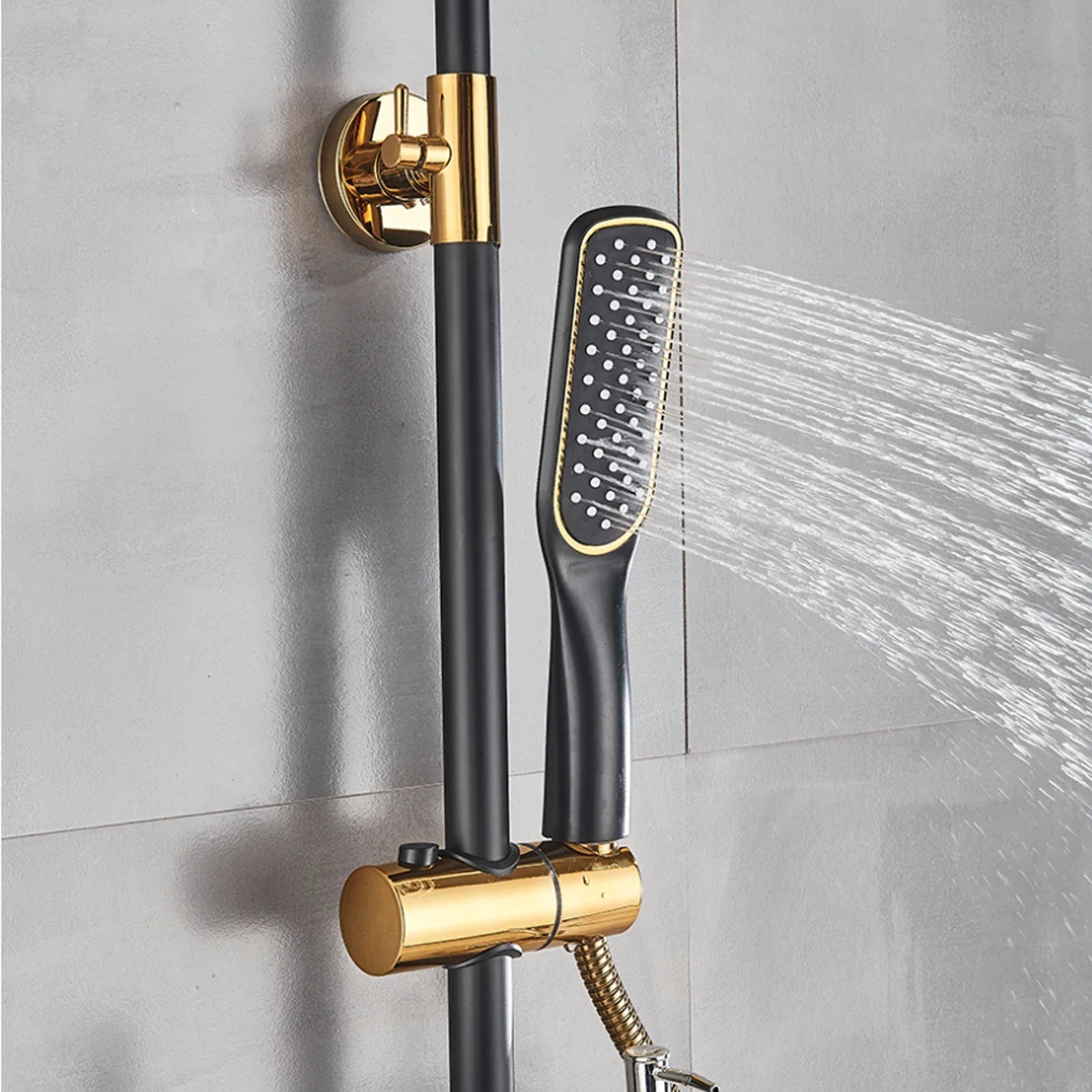 Modern Shower Faucet Rainfall Shower Head Combo Set Wall Mounted Mixer Valve Set Kitchen Brass Shower Faucet Set Kit Rainfall