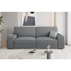 Modern Sofa Couch Corduroy Fabric Sofa with USB Charging Ports & Side Storage Pockets for Living Room Apartment