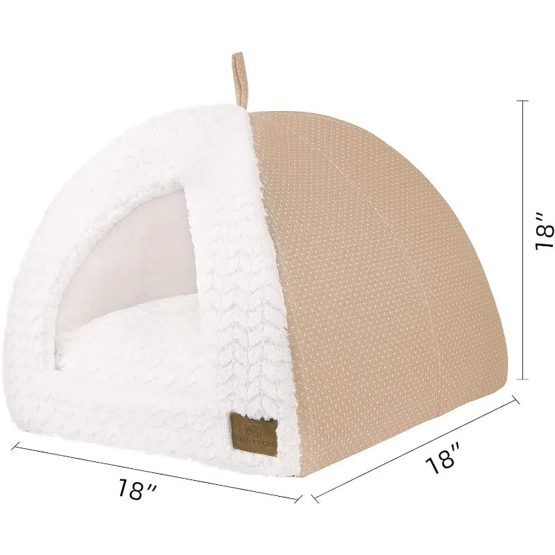 Cat Bed for Indoor Cats,Medium Large Cats Cave Bed,Machine Washable,Removable Cushion Cover,Small Dogs Tent Bed