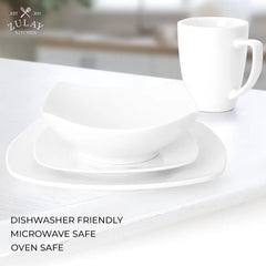 16-Piece Dinnerware Set for 4 - Premium Quality Porcelain Dishes Sets - Dishwasher Safe