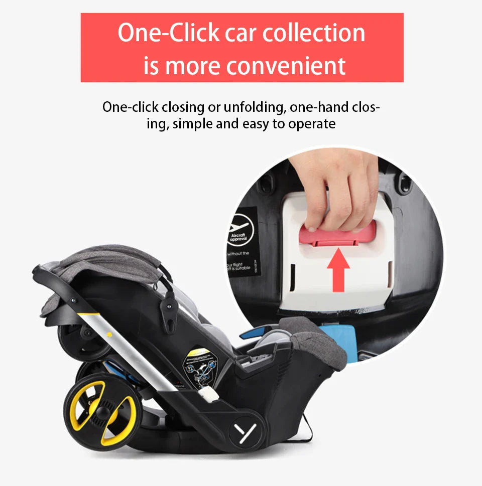 Baby Stroller Car Seat Newborn Lightweight Pram Cart Two-way With Easy Foldable 3 in 1