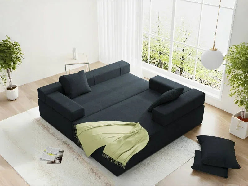 Modular Cloud Sofa Couch,Minimalist Style Living Room Furniture Set,Chenille Fabric Sectional with Pillows and Removable Armrest