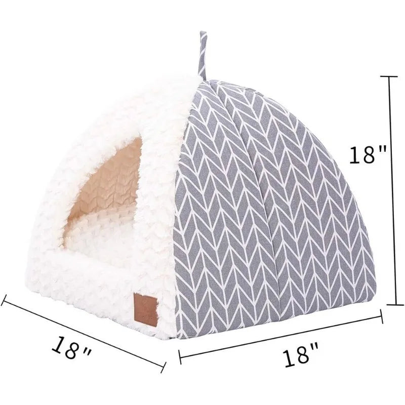 Cat Bed for Indoor Cats,Medium Large Cats Cave Bed,Machine Washable,Removable Cushion Cover,Small Dogs Tent Bed