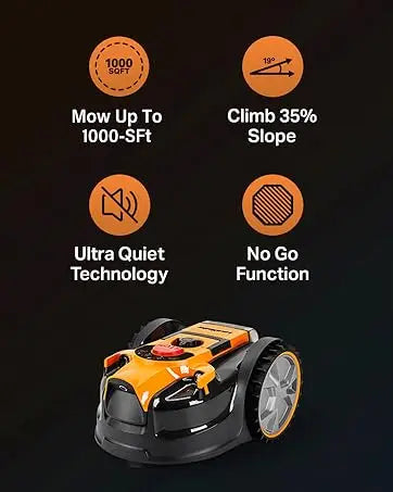 OcuMow™ Robot Lawn Mower Perimeter Wire Free Robotic for Small Yards up to 1000 Square feet Optical Navigation Automa