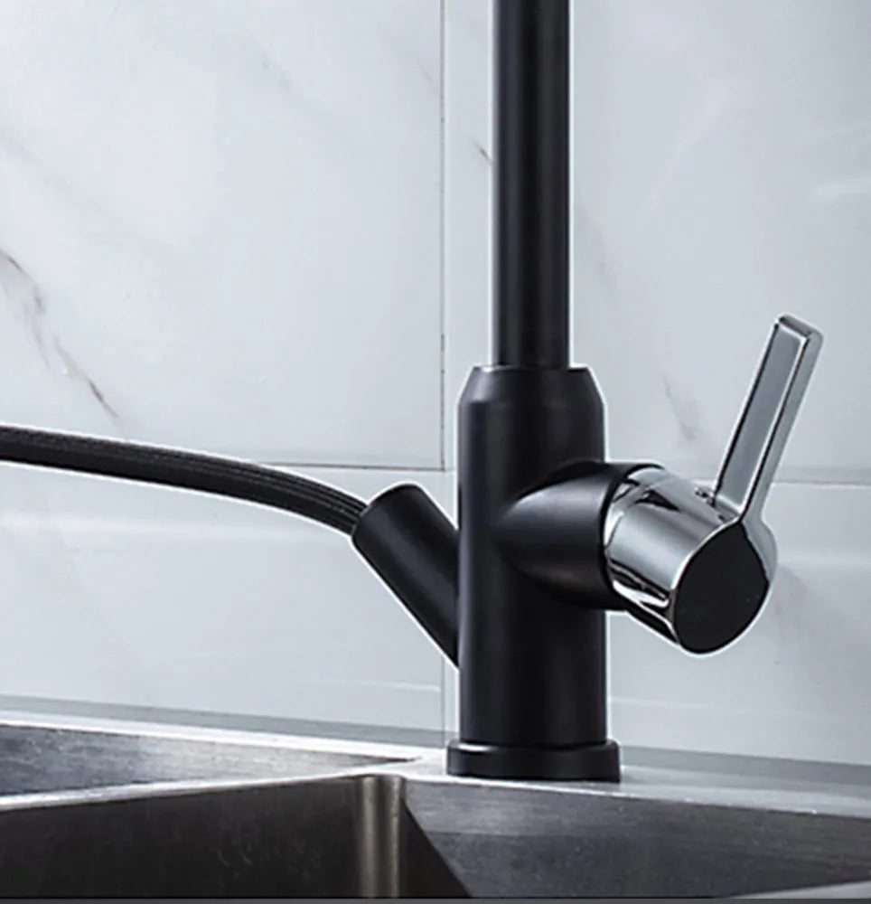 Kitchen Faucet Black Kitchen Tap  Pull Out  Kitchen Sink Mixer Tap Brushed Nickle Stream Sprayer Head Chrome Kitchen Water Tap