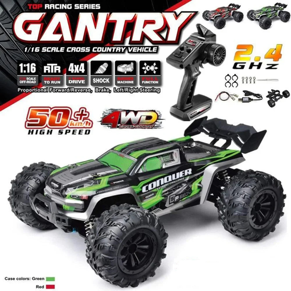 2024 New 1:16 Scale Large RC Cars 50km/h High Speed RC Cars Toys for Boys Remote Control Car 2.4G 4WD Off Road Monster Truck