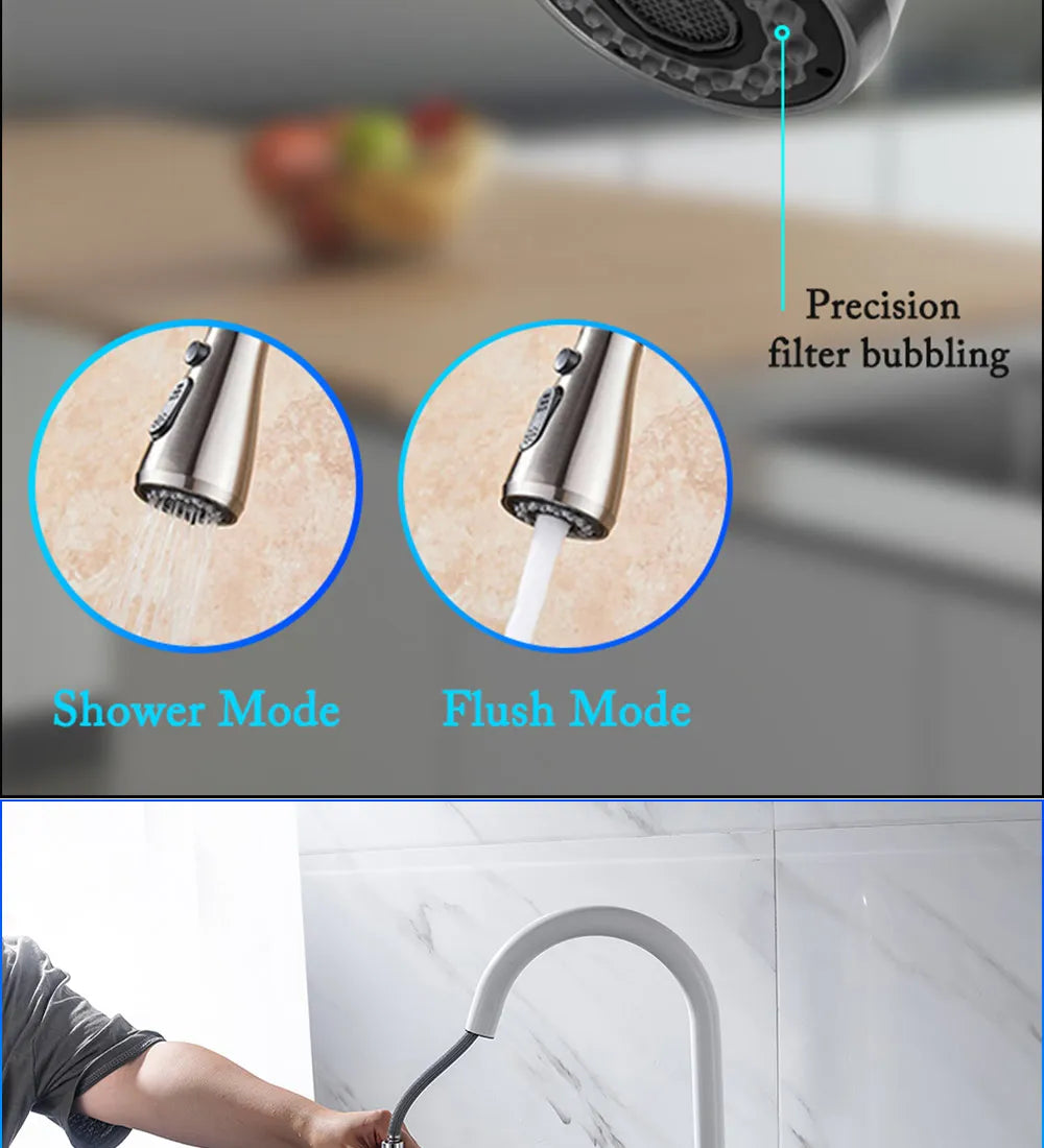 Kitchen Faucet Black Kitchen Tap  Pull Out  Kitchen Sink Mixer Tap Brushed Nickle Stream Sprayer Head Chrome Kitchen Water Tap