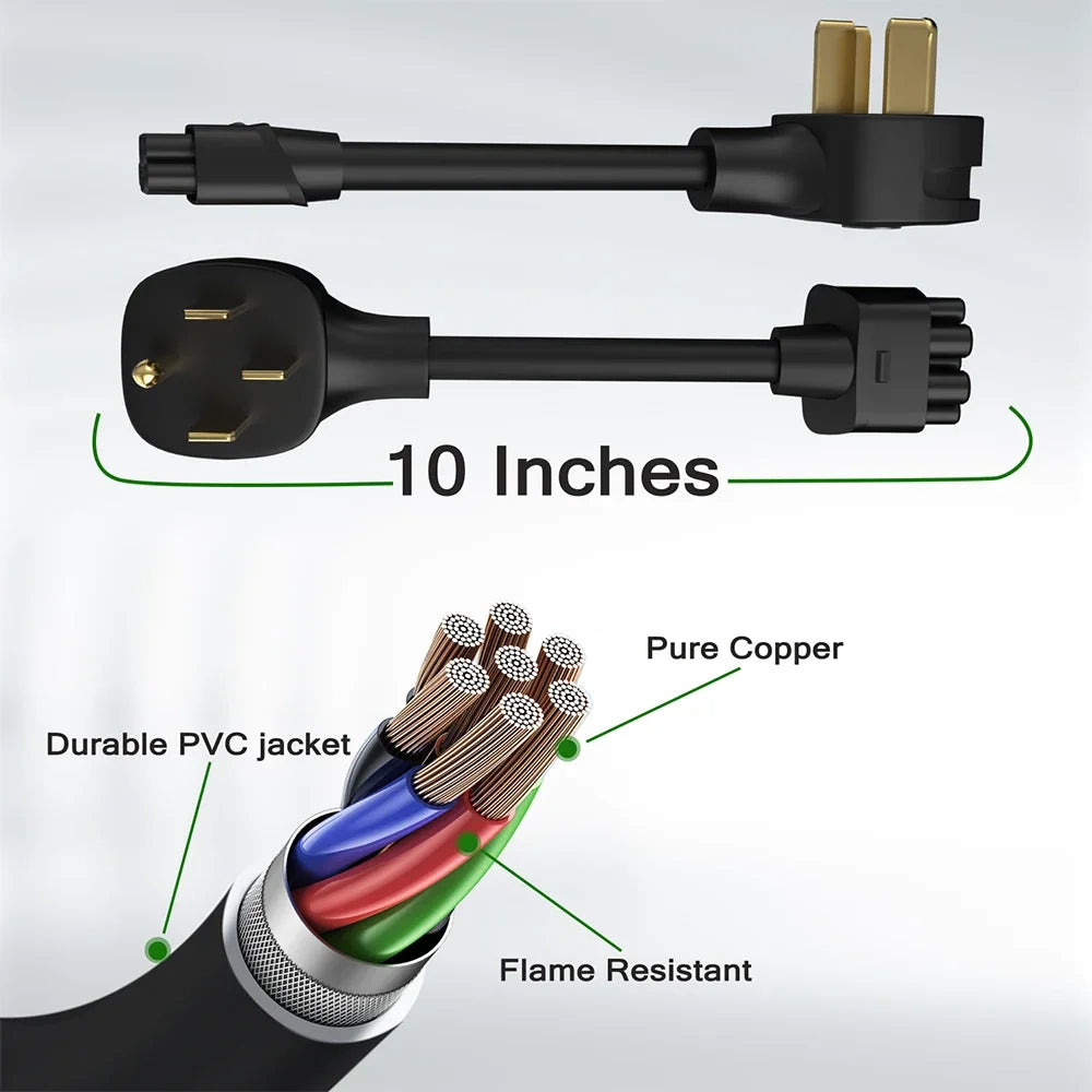 LONLINK Tesla NEMA 14-50 Gen 2 Ev charger extension cord Connector Adapter 14-50 P 4-Prong Gen2 Pigtail-32 Amp For Tesla model 3