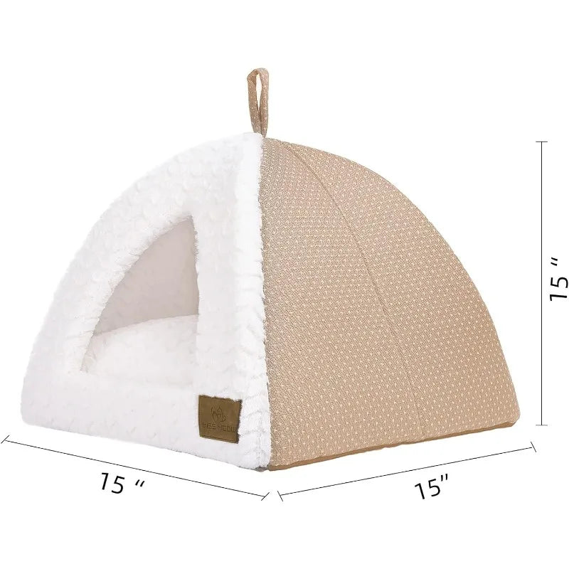 Cat Bed for Indoor Cats,Medium Large Cats Cave Bed,Machine Washable,Removable Cushion Cover,Small Dogs Tent Bed