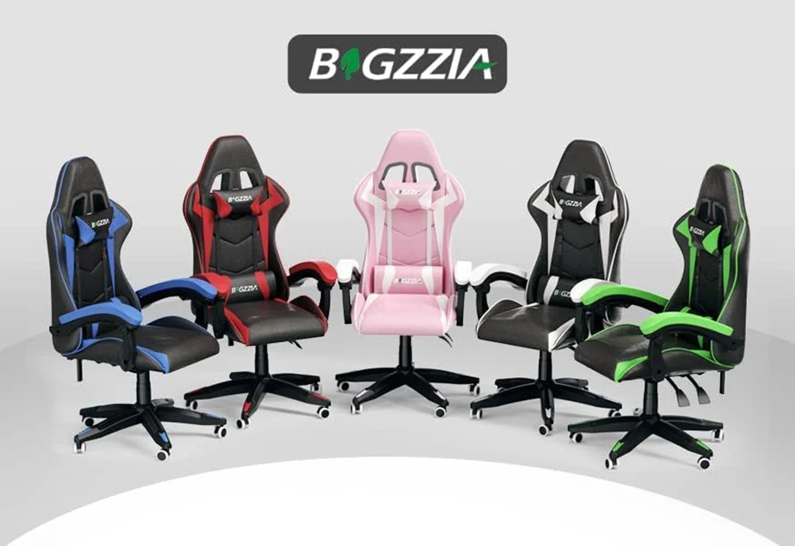 Ergonomic Gaming Chair Gamer Chairs with Lumbar Cushion + Headrest, Height-Adjustable Computer Office Chair for Girls, Boys