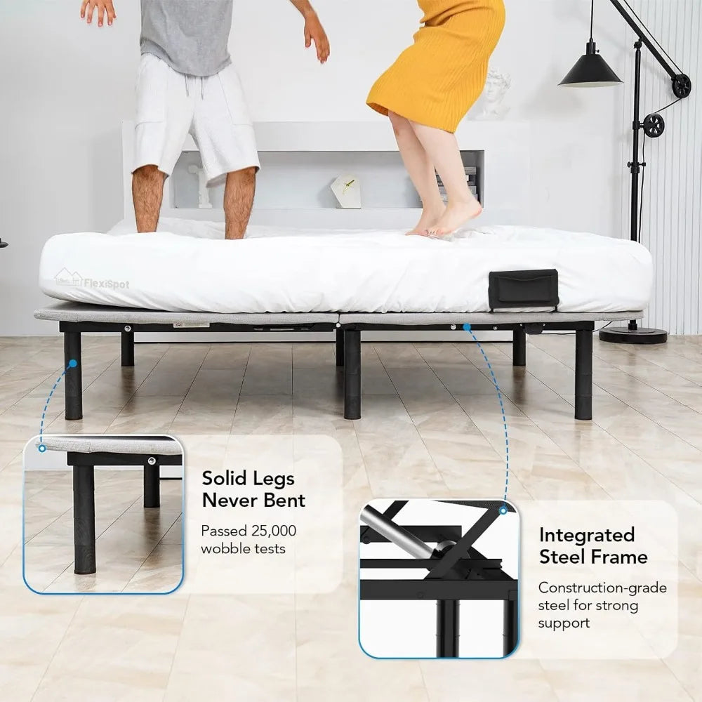 Adjustable Bed Frame Base Queen,Whisper Quiet Durable Motor,Zero Gravity,Mattress Holders, 3-Step Assembly.