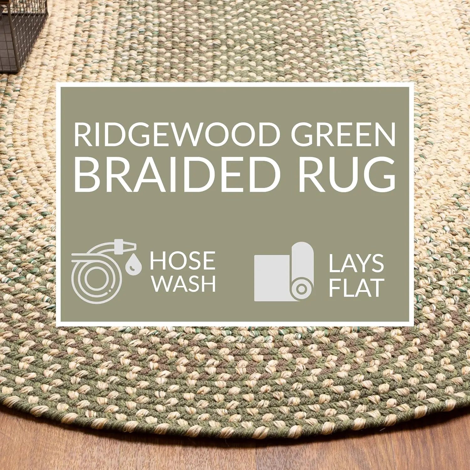 Braided Rugs 10x13 Farmhouse Kitchen Rug Ridgewood Braided Rug for Living Room  Reversible Indoor/Outdoor  Made in USA