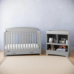 5-in-1 Convertible Crib with Drawer - Converts from Baby Crib to Toddler Bed, Fits Standard Full-Size Crib Mattress