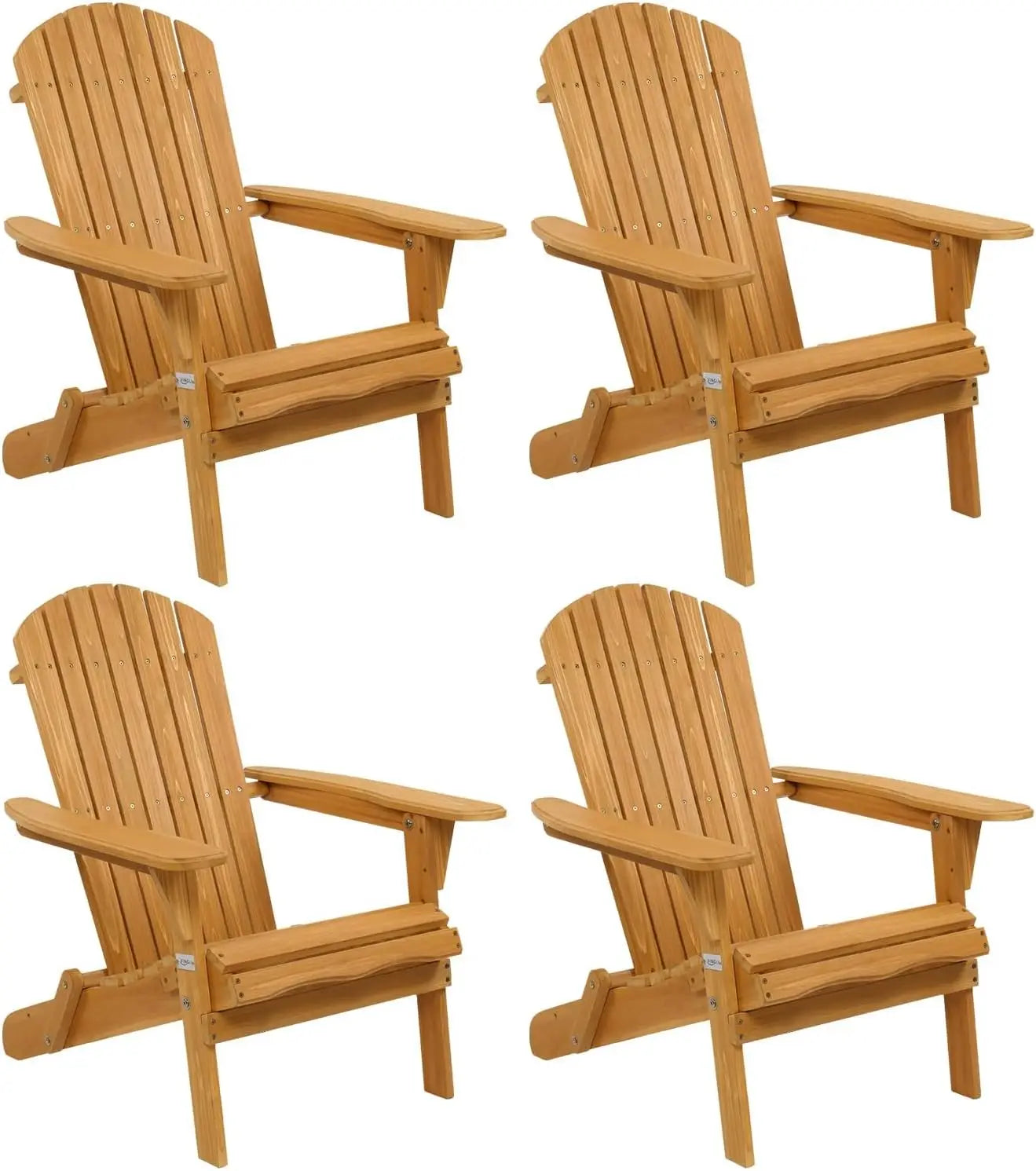 Folding Adirondack Chairs Set of 4 Clearance Weather ResistantChairs-Patio Furniture Sets for Campfire