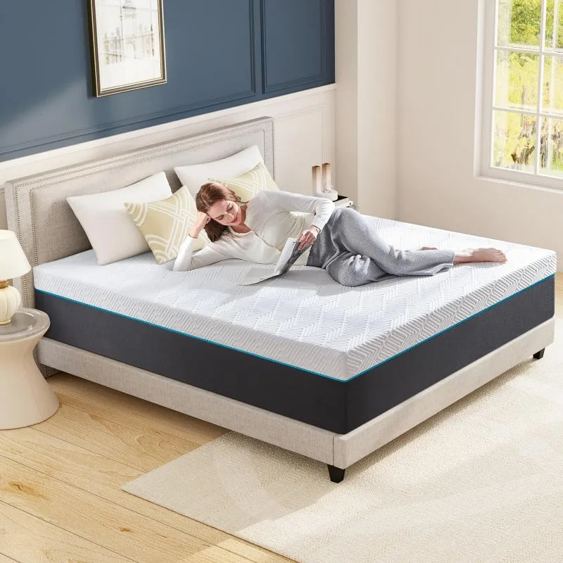 Full Mattress,10-Inch Queen Size Foam Mattress in Box, Edges Support for Sleep Supportive, 60" X 80" X 10"