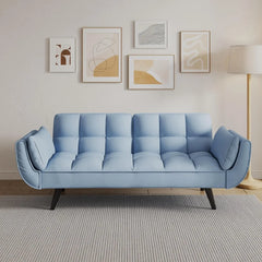 57" Futon Sofa Bed-Full Size Love Seat Couches with Adjustable Backrests, Small Loveseat Sleeper for Small Spaces