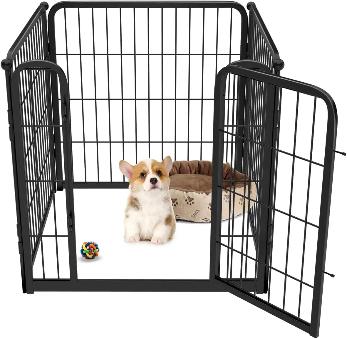 Dog Playpen Designed for Indoor Use, 40" Height for Large Dogs, Black Patented, Heavy Duty Metal Portable Dog Pens Fences