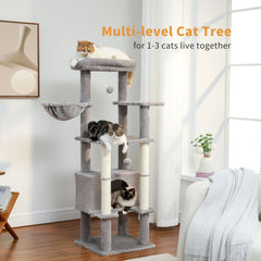 Multi-Level Cat Tree with Condo Scratching Posts Large Cat Tower with Hammock Cat Accessories Kitty Cat Toys Cat Pet Supplies