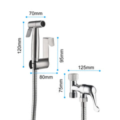 Handheld Bidet Toilet Sprayer Set Stainless Steel Bidet Faucet Wall Mounted Toilet Spray Gun Bathroom Shower Head Self Cleaning