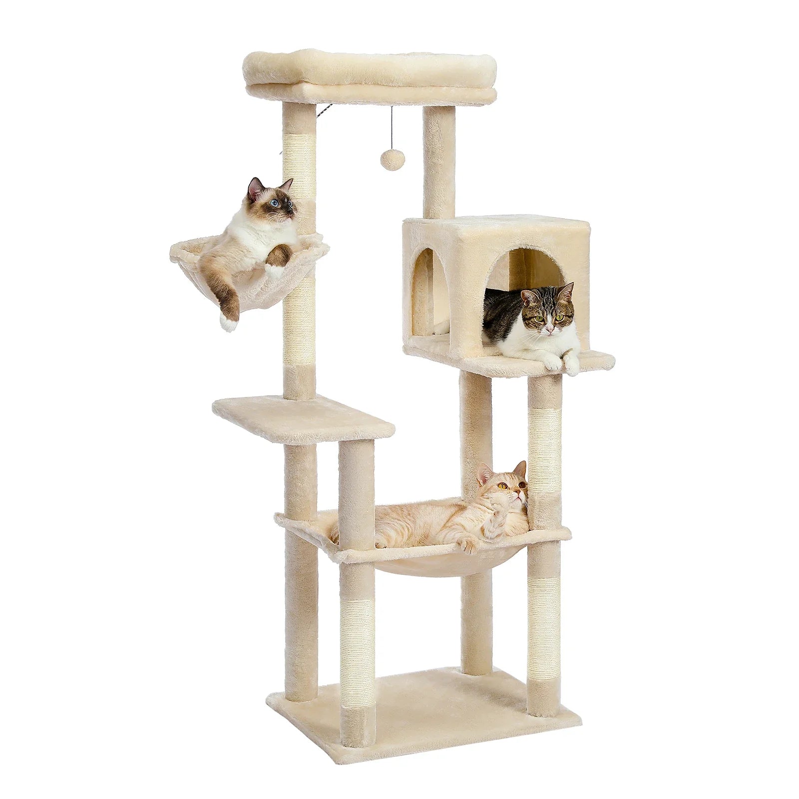 Multi-Level Cat Tree with Condo Scratching Posts Large Cat Tower with Hammock Cat Accessories Kitty Cat Toys Cat Pet Supplies