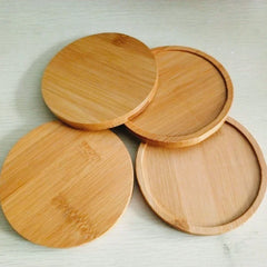 Tea Coffee Cup Pad Placemats Decor Walnut Bamboo Coasters Durable Heat Resistant Square Round Drink Mat Bowl Teapot