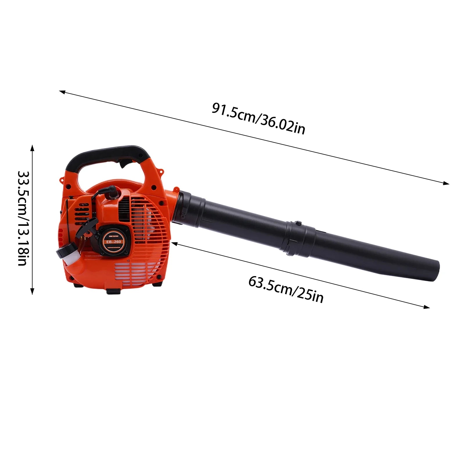 25.4CC  Commercial Handheld Leaf Blower Heavy Duty Gas Powered 2-Stroke Grass Clean Tool Leaf Blower