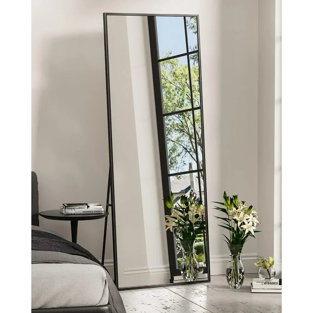 Full Length Mirror, Nano Glass Floor Mirror, Standing Rectangle Floor Mirrors Body Dressing Wall-Mounted Mirror for Living Room