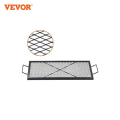 VEVOR X-Marks Fire Pit Grill Grate, Rectangle Portable Cooking Grate,  with Handle & Support X Wire,  Camping for Outside Party