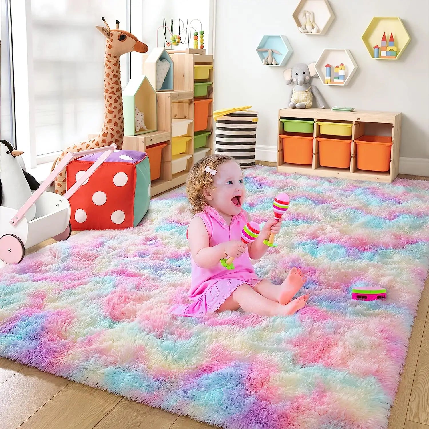 Noahas Fluffy Rugs for Bedroom Fuzzy Area Rugs for Living Room Soft Kids Carpet Non Slip Rugs for Hardwood Floors Room Decor