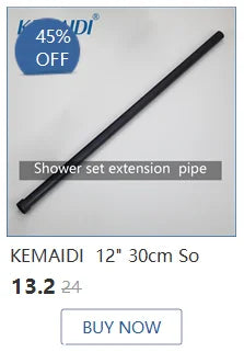 KEMAIDI Matte Black Rainfall Shower Faucet Set Single Lever Bathtub Shower Mixer Faucet & Storage Shelf  Shower Mixer Water Tap