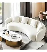 L Shaped Sofa with Ottoman Modern Nail-Head Design Linen Facing Sectional Couches with Cup Holder for Living Room etc.