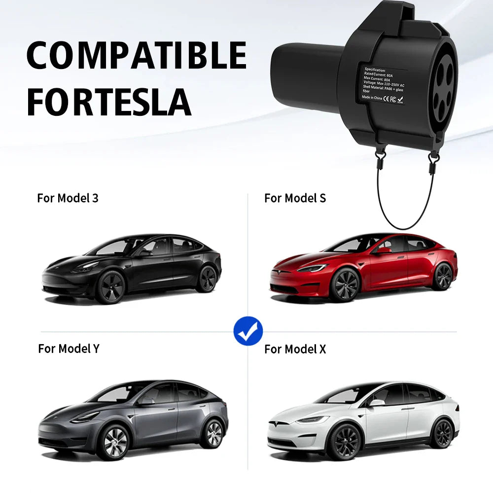 LONLINK 1772 To Tesla Electric Car Charging Connector  EV Charger Adapter For Tesla Model X/Y/3/S  Tesla model Y accessories