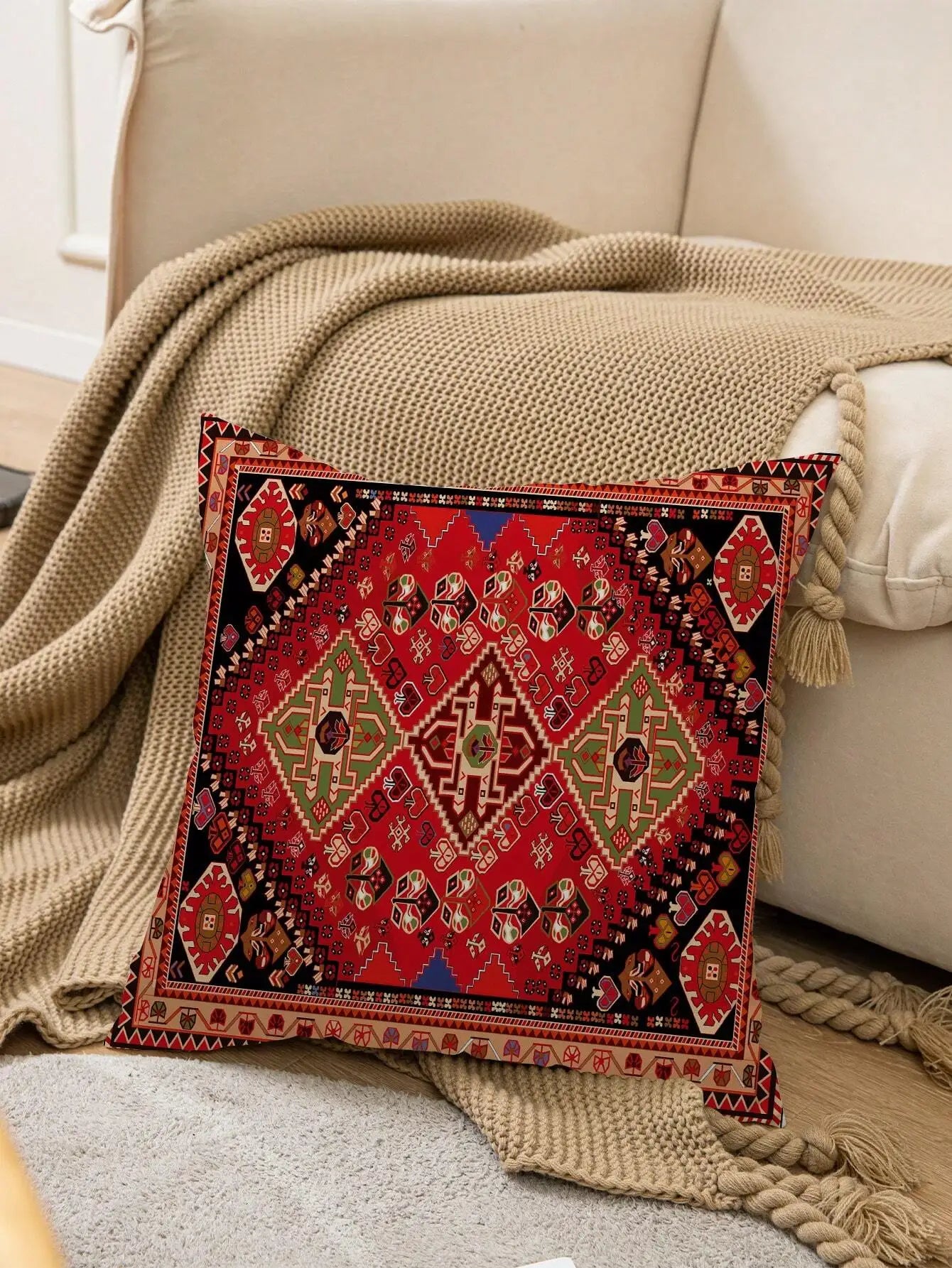 1pc Bohemian Style Printed Polyester Pillowcase Nautical pillow covers Nahida Cushion cover Couch pillows for sofas Aka sorority