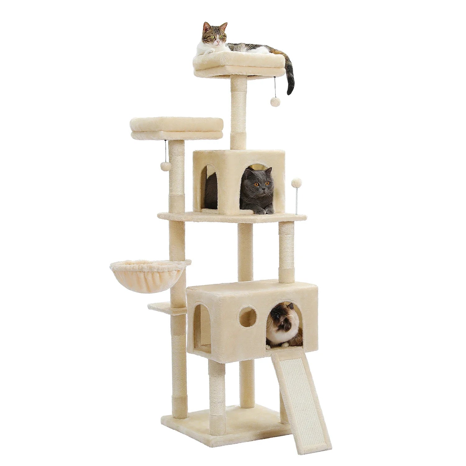 Multi-Level Cat Tree with Condo Scratching Posts Large Cat Tower with Hammock Cat Accessories Kitty Cat Toys Cat Pet Supplies