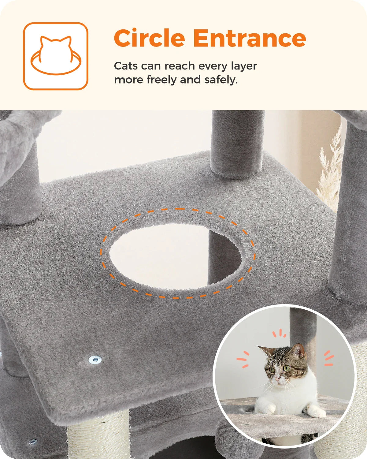 Multi-Level Cat Tree with Condo Scratching Posts Large Cat Tower with Hammock Cat Accessories Kitty Cat Toys Cat Pet Supplies