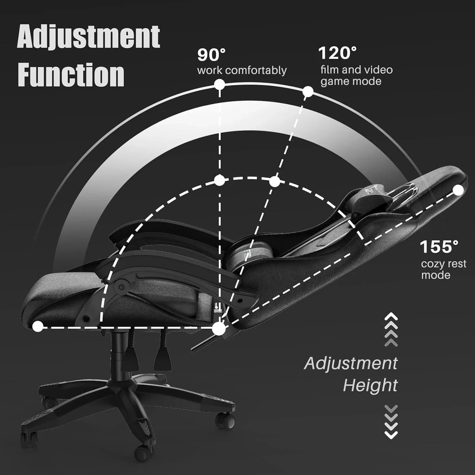 Gaming Chair Office Chair Ergonomic PU Leather Computer Desk Chair with Headrest and Lumbar Support Game Chairs Racing Chair