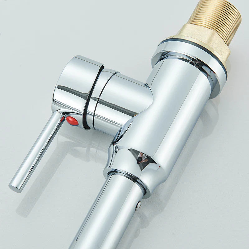 Pull Down Kitchen Faucet Sing Handle Hot Cold Water Mixer Tap 360° Swivel Dual Function Nozzle Kitchen Sink Tap Crane