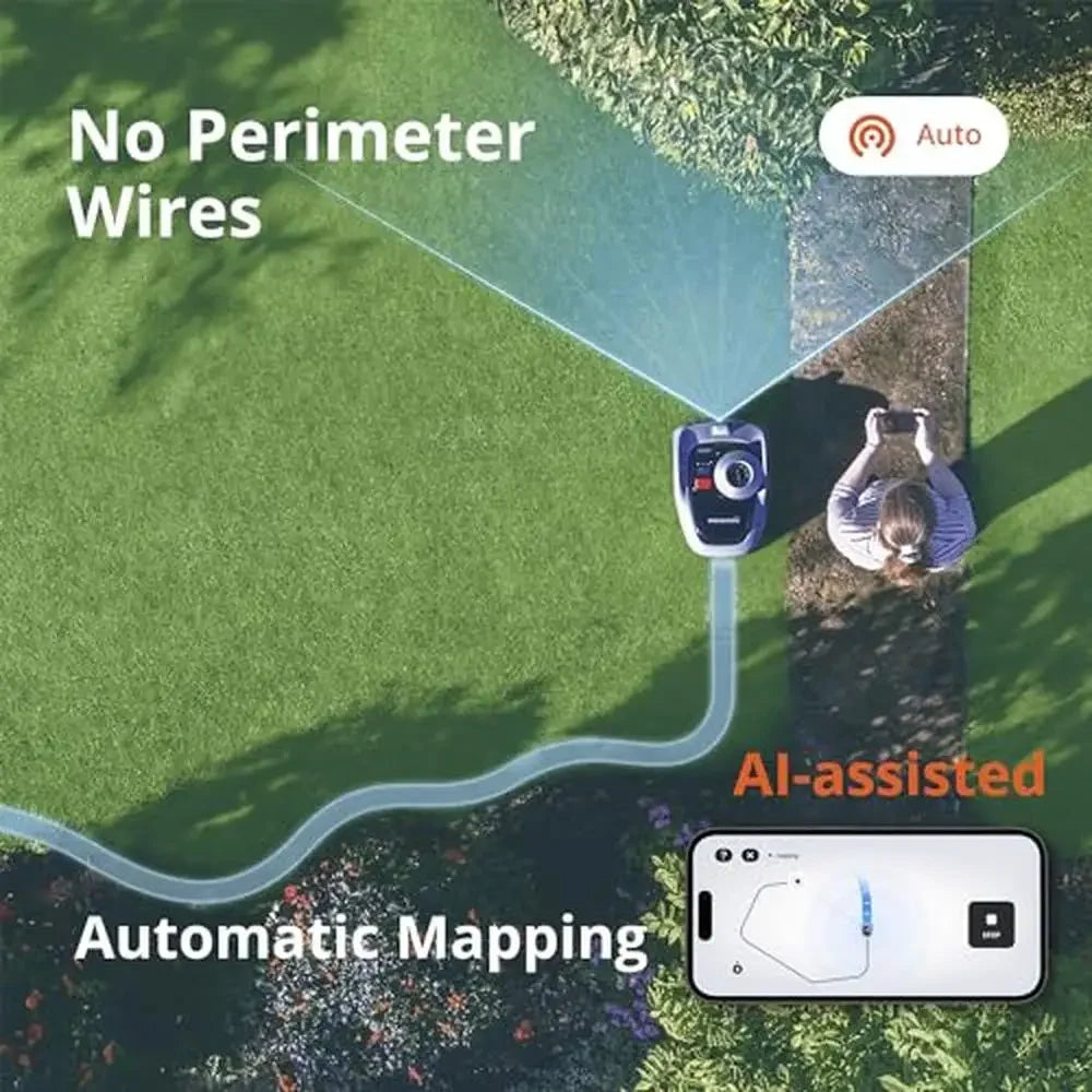 RTK Vision Robot Lawn Mower Perimeter Wire Free Navimow i105N RTK Vision Robotic Lawnmower AI-Assisted Mapping Virtual Obstacle