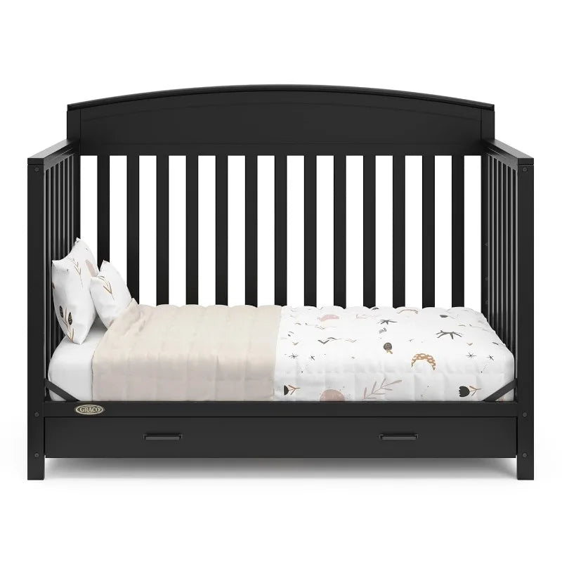 Benton 5-in-1 Convertible Crib – GREENGUARD Gold Certified,Converts from Baby Crib to Toddler Bed,Daybed and Full-Size Bed